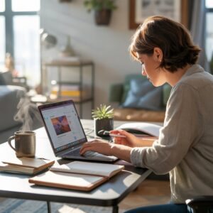 A person operating a window, trying to find a way to clear cache.