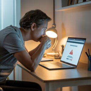 Person using a laptop to recover deleted files from a USB drive.